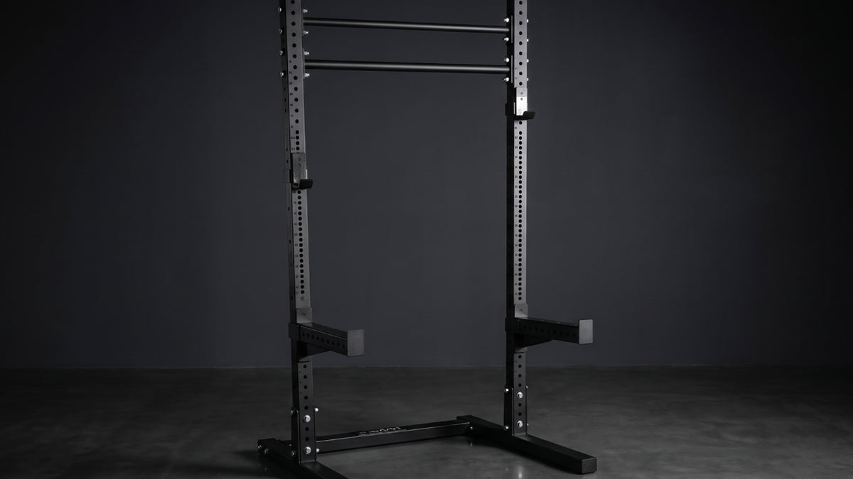 Squat Stand Rack loaded with a heavy bar