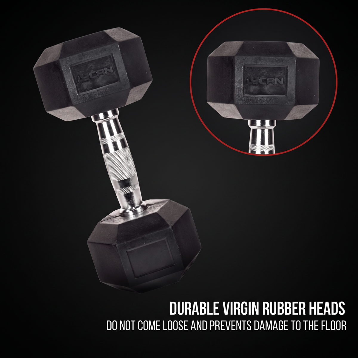 Hex Rubber Dumbbells LBS - Pair