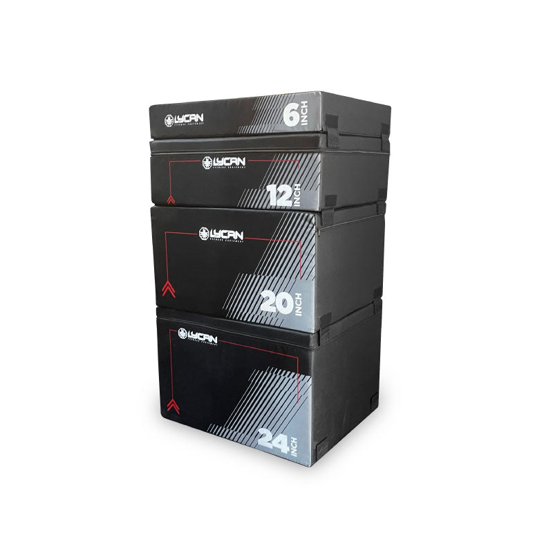 Stackable Soft Plyo Box configured at different heights